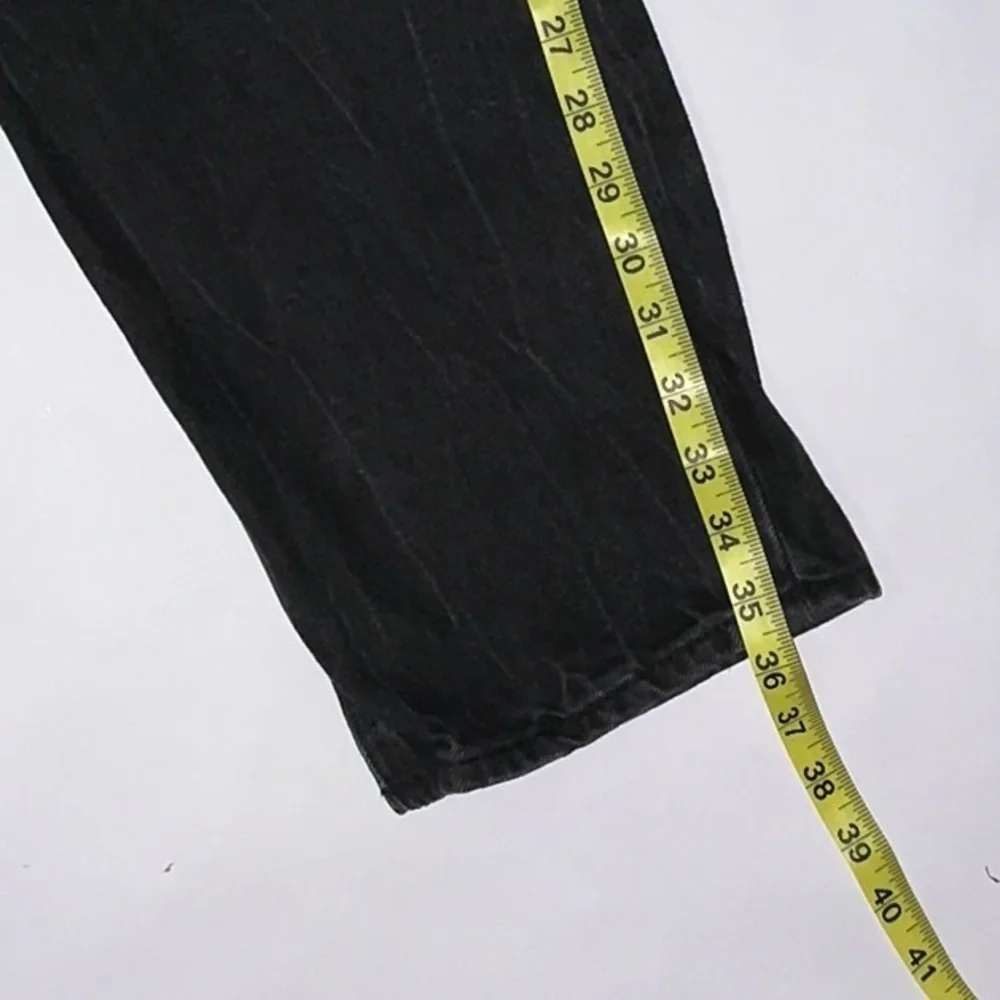 Old Navy Button Fly Distressed Black Jeans, Size 12